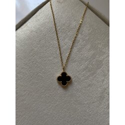 V.C Yonca Kolye Gold-Siyah