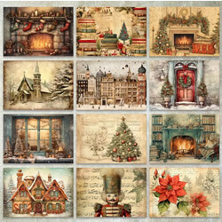 24 farklı görsel A5 Vintage Kış Noel Scrapbook 