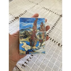 Van Gogh çizgili  13x13cm not defteri 