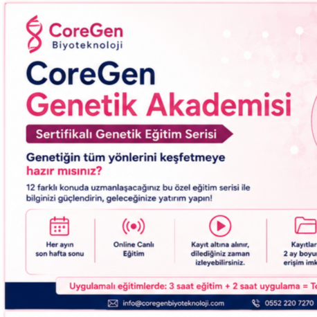 CoreGen Genetik Akademisi: Sertifikalı Genetik Eğitim Serisi, Genetiğe Giriş: 26.09.2026