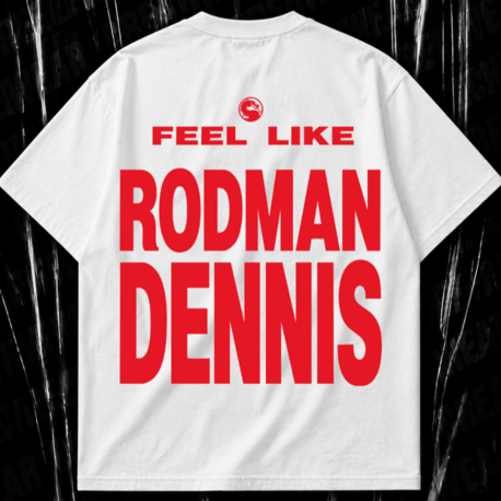 Motive&Uzi “Rodman Dennis” baskılı beyaz oversize T-shirt