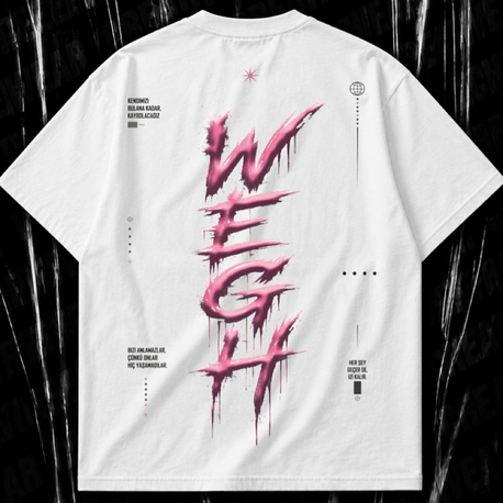 WEGH "Dripping Pink" Özel Tasarım Oversize Tişört – Koleksiyon Serisi