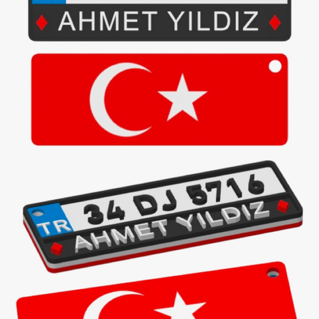 Modelli Plaka anahtarlıklar