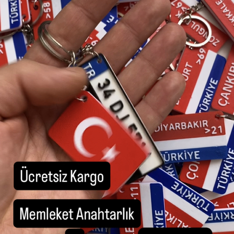 2 li set memleket + plaka anahtarlık kişiye özel