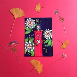 Passiflora Girl Kartpostal