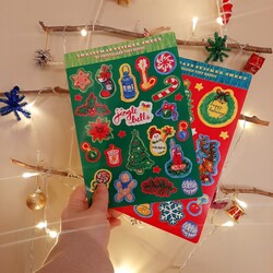 Noel ve Yılbaşı Temalı Sticker Sayfaları (A5)