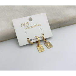 Özel Seri Gold Kuzey Yıldızlı Üçlü Set Küpe