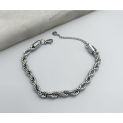 Çelik Gümüş Burgulu Bileklik (4.2 mm)
