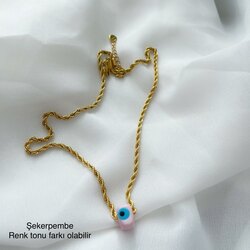 Çelik Nostalji Boncuklu Kolyeler(45 cm) (Renk Seçenekleri İçin Yana Kaydırın)