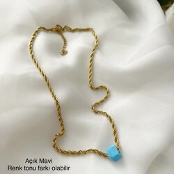 Çelik Nostalji Boncuklu Kolyeler (45 cm) (Renk Seçenekleri İçin Yana Kaydırın)
