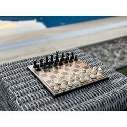 Sedef İşlemeli Satranç Takımı - 27.5x27.5 cm - Özel Tasarım
