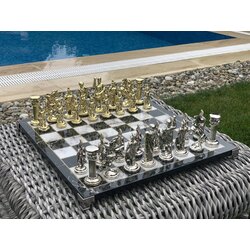 Antik Roma Gladyatör Figürlü Satranç Seti (36X36 CM) ÖZEL SERİ