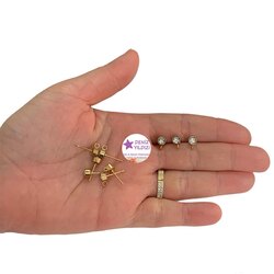 ÇELİK TAŞLI KÜPE KLİPSİ SARI