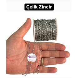Çelik Zincir Gümüş rengi no:16