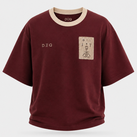 D=Q bordo oversize tişört 