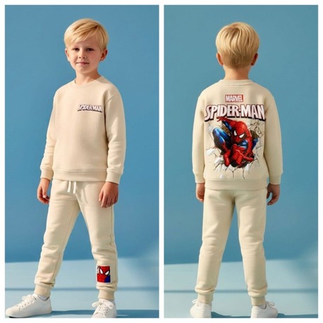 Erkek Çocuk Spiderman Baskılı Sweatshirt Eşofman Alt İkili Takım
