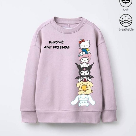 Kız Çocuk Kuromi and Friends baskılı sweatshirt