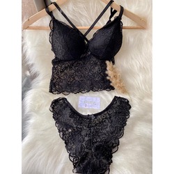SİYAH ÇAPRAZ ASKILI/BRALET TAKIMI 