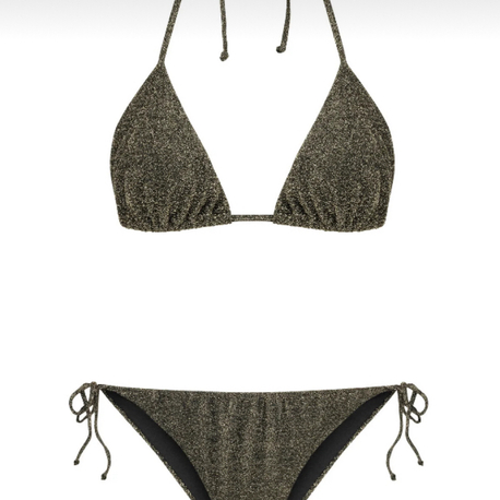 Simli lurex siyah bikini takımı