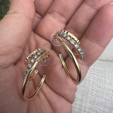 Triple ring earring