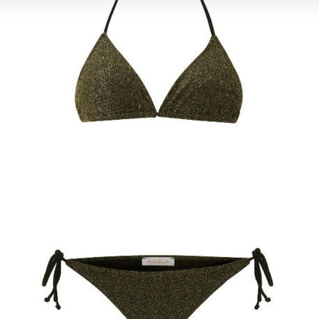 Koyu yeşil lurex bikini takımı