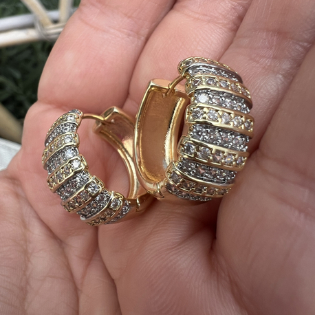 Strass round küpe 