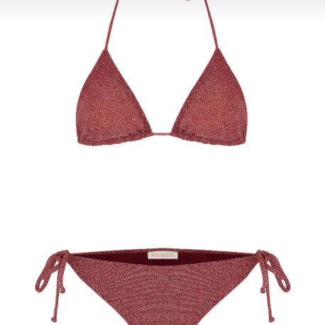 Bordo lurex bikini takımı