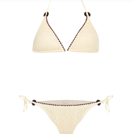 Aksesuarlı dantel bikini takımı