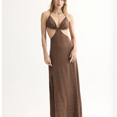 Arani mocha rayon maxi elbise