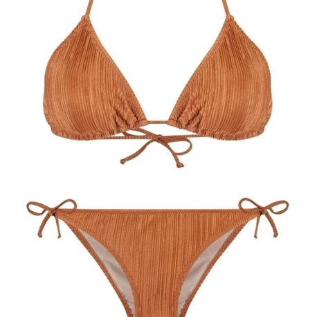 Piliseli bakır bikini takımı