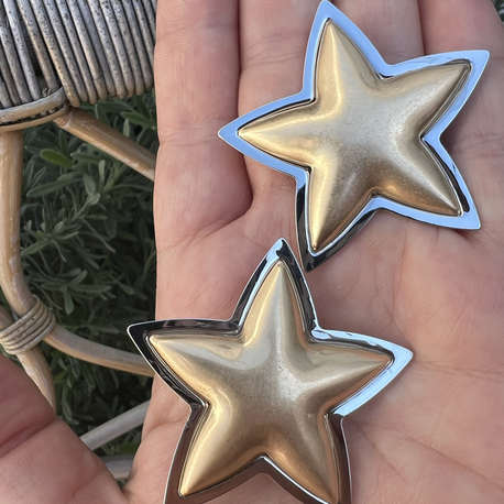 Mat gold star küpe