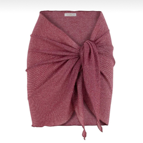 Lurex fuşya bağlamalı pareo