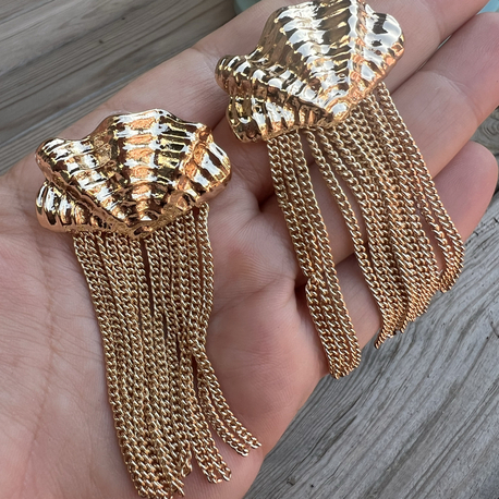 Shell to the beach gold küpe