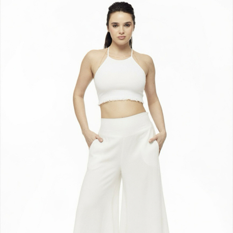 Beyaz dokuma pantolon 5238 