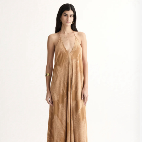 Talia maxi elbise LD1113 sahra