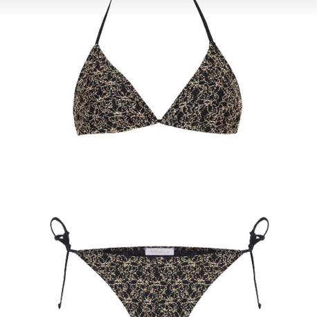 Gold işleme örme bikini takımı