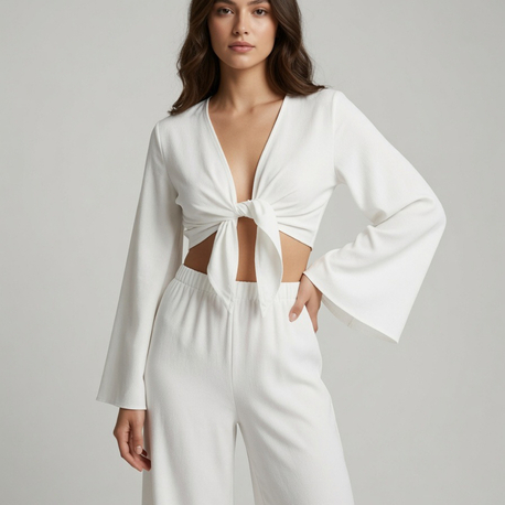 Crop pantolon takım