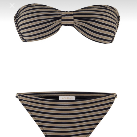 Çizgili straplez bikini