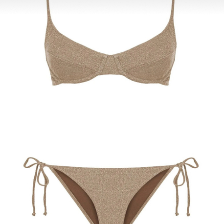 Balenli büzgülü vizon lurex bikini takımı