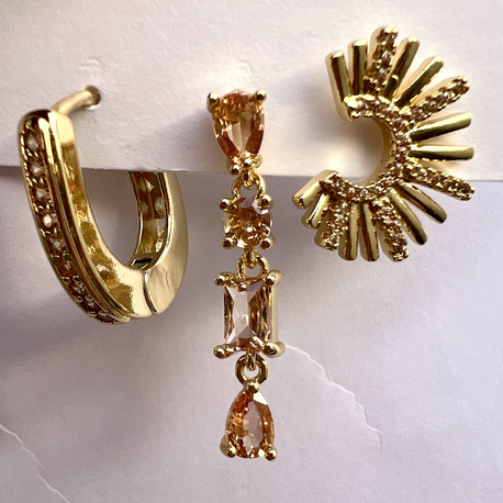 Üçlü set the crown küpe