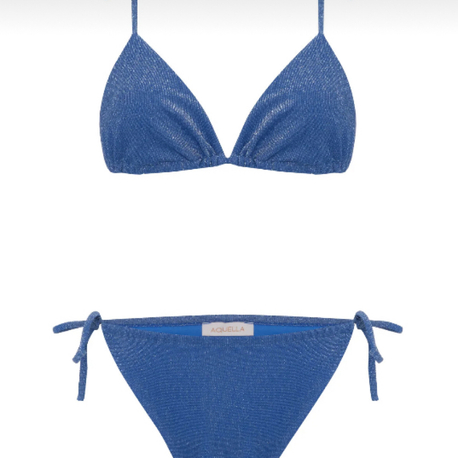 Saks mavi lurex bikini takımı