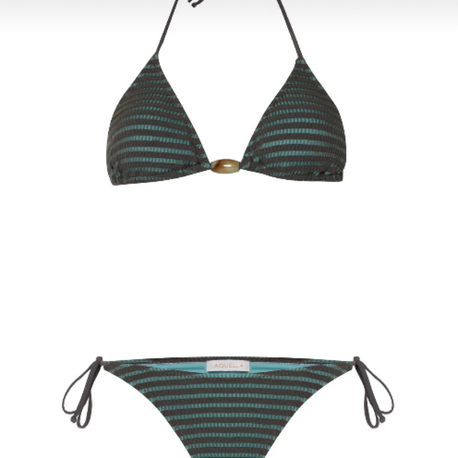 Boncuk aksesuarlı bikini takımı