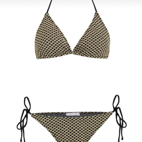 Gold simli dokulu bikini takımı