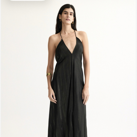 Party siyah maxi elbise pırıltılı ld1113