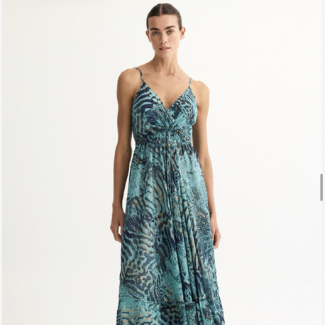 Signes liora blue maxi elbise Ld1433