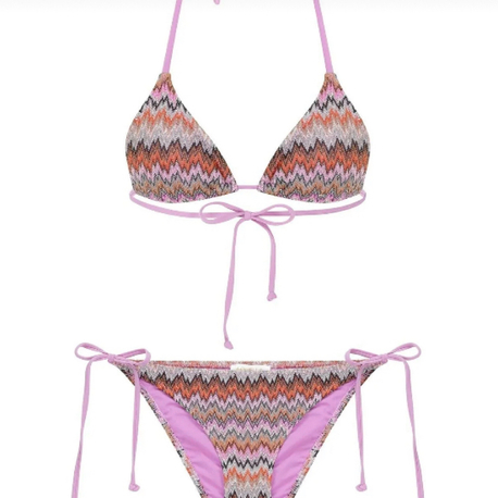 Lila örme triko bikini takımı