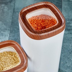 BONNY ERZAK SAKLAMA KABI AHŞAP KAPLAMA KAPAK RENKLİ HAZNE 600 ML