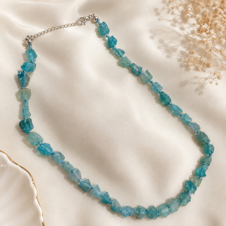 Ham Topaz Düğümlü Model Kolye - Şans, Bereket
