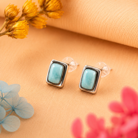 Atlantis Larimar Gümüş Küpe - İfadeyi Güçlendirmek