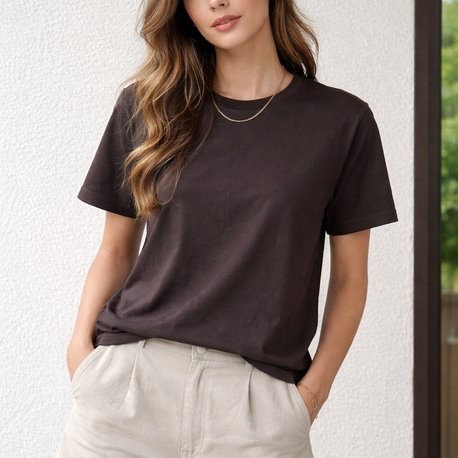 Kahve rengi basıc tshirt 